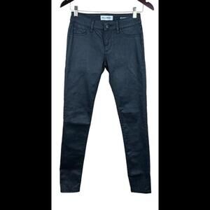 DL1961 Emma Power Leggings Black Coated Skinny Jean,‎ Size 25